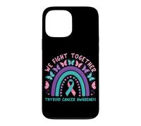 Custodia per iPhone 13 Pro Max Combattiamo insieme la consapevolezza del cancro alla tiroide Boho Rainbow