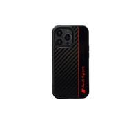 Custodia per iPhone 13 Pro Max con striscia in fibra di carbonio Audi, colore nero