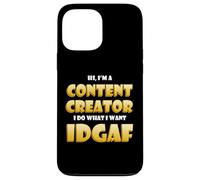 Custodia per iPhone 13 Pro Max Content Creator IDGAF Meme Video Content Creation Cosplay