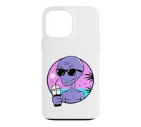 Custodia per iPhone 13 Pro Max Cool Alien Drinking Summer Juice Illustration Graphic Design