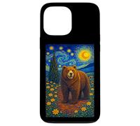 Custodia per iPhone 13 Pro Max Cool Bear in the Starry Night Painting Concept Graphic Art