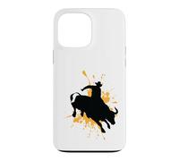 Custodia per iPhone 13 Pro Max Coraggioso Bull Rider in Azione Rodeo