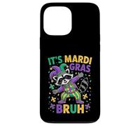 Custodia per iPhone 13 Pro Max Costume da giullare Mardi Gras Bruh Raccoon