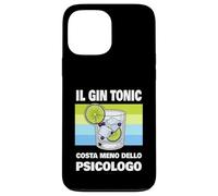 Custodia per iPhone 13 Pro Max Cover Gin Tonic Divertente - Gin tonic meno dello psicologo