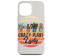 Custodia per iPhone 13 Pro Max Crazy Plant Lady Retro Tramonto Pianta D'appartamento Giardiniere Boho
