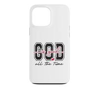 Custodia per iPhone 13 Pro Max Cuore carino con scritta in lingua inglese "God Is Good All The Time"