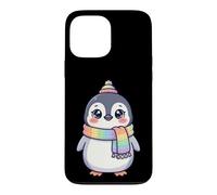 Custodia per iPhone 13 Pro Max Cute Kawaii Penguin Rainbow Beanie Scarf Winter