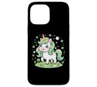 Custodia per iPhone 13 Pro Max Cute Unicorn Shamrock St Patricks Day Girls Kids Lepricorn