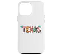 Custodia per iPhone 13 Pro Max Cute Vintage Boho Texas State Floral Bubble Women and Girls