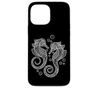 Custodia per iPhone 13 Pro Max Cute Womens Girls Two Mandala Pattern Seahorse Lover