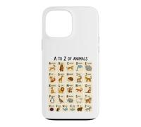 Custodia per iPhone 13 Pro Max Dalla A alla Z per imparare l'alfabeto degli animali per bambini e amanti degli animali