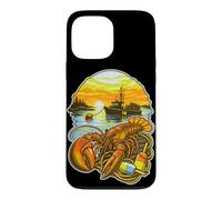 Custodia per iPhone 13 Pro Max Dawn Harbor Boat Silhouette Art