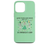 Custodia per iPhone 13 Pro Max Dead Inside St Patricks Day Dancing Skeletons Lucky Clover