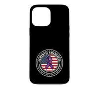 Custodia per iPhone 13 Pro Max Dementia Awareness Bandiera Americana Nastro Viola Supporto
