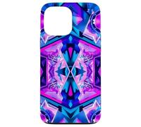 Custodia per iPhone 13 Pro Max Design astratto di simmetria caleidoscopio geometrico viola