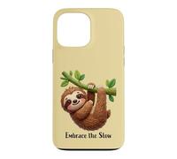 Custodia per iPhone 13 Pro Max Design divertente con bradipo pigro "Embrace the slow"