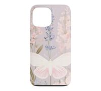 Custodia per iPhone 13 Pro Max Design pastello per giardini con falene e fiori selvatici