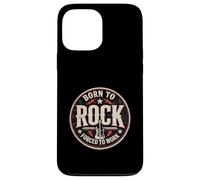 Custodia per iPhone 13 Pro Max Design vintage con chitarra Born To Rock Forced To Work