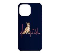 Custodia per iPhone 13 Pro Max Dingo Dog Heartbeat ECG divertente I miei cani sono il mio cardio
