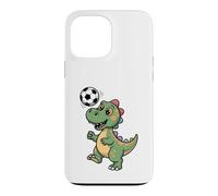 Custodia per iPhone 13 Pro Max Dinosauro che gioca a calcio dinosauri per bambini