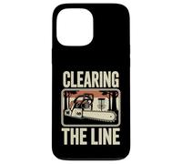 Custodia per iPhone 13 Pro Max Disco Golf Clearing The Line Chainsaw Disc Giocatore di golf