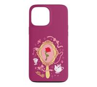 Custodia per iPhone 13 Pro Max Disney Princess Belle Enchanted Rose in Mirror Pink Coquette