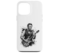 Custodia per iPhone 13 Pro Max Divertente Abraham Lincoln che suona la chitarra elettrica