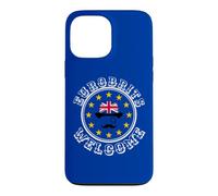 Custodia per iPhone 13 Pro Max Divertente Blu Giallo Unione Europea Rifugiati Brexit