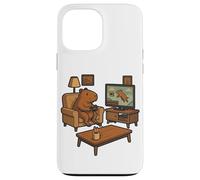 Custodia per iPhone 13 Pro Max Divertente Capybara Gamer Meme Accogliente Animale Gioco Scherzo Retro Gioco