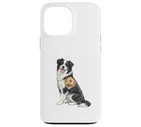 Custodia per iPhone 13 Pro Max Divertente disegno del tatuaggio a forma di cuore con cane, scherzo, motivo: Border Collie Dad