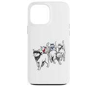 Custodia per iPhone 13 Pro Max Divertente Gatto Gang Thugs Minimalista Disegnato A Mano Sketch Art
