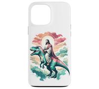 Custodia per iPhone 13 Pro Max Divertente Gesù che cavalca T-Rex Dinosaur Meme Parodia per i credenti