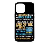 Custodia per iPhone 13 Pro Max Divertente guida ai treni - 3 idioti sui binari