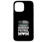 Custodia per iPhone 13 Pro Max Divertente mamma della pattuglia di frontiera che dice il cuore della bandiera americana