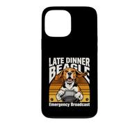 Custodia per iPhone 13 Pro Max Divertente trasmissione di emergenza Beagle a cena tardiva