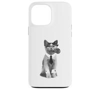 Custodia per iPhone 13 Pro Max Divertente Ufficio Gatto Miao Affari Amante Gatto Umorismo U
