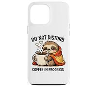 Custodia per iPhone 13 Pro Max Do Not Disturb Coffee Sloth Cute Funny Morning Mood tees