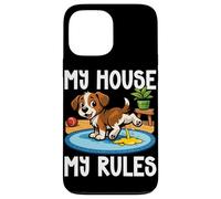 Custodia per iPhone 13 Pro Max Dog My House My Rules Amante dei cani Divertente proprietario di cani Barzellette per animali domestici