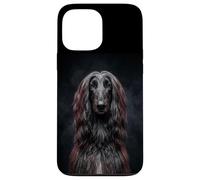 Custodia per iPhone 13 Pro Max dolce elegante nero afghano cane ironia levriero
