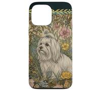 Custodia per iPhone 13 Pro Max Dolce maltese con un fiocco di nastro vintage