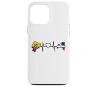 Custodia per iPhone 13 Pro Max Dominican Ecuadorian Heartbeat Ecuador Flag Heritage
