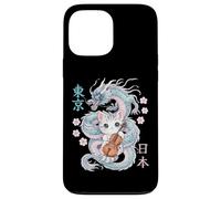 Custodia per iPhone 13 Pro Max Drago giapponese Kawaii Violoncello Cat Music Band Orchestra Anime