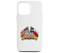 Custodia per iPhone 13 Pro Max Dual Citizen Texas American Flag Patriotic Funny Pride