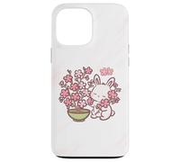 Custodia per iPhone 13 Pro Max Easter Bunny Pink Sakura Flower Cute Japanese Cherry Blossom