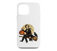 Custodia per iPhone 13 Pro Max Edgar Allen Poe Jack O Lantern Pumpkin Full Moon - Scopa