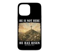 Custodia per iPhone 13 Pro Max Egli non è qui, è risorto Matteo 28:6 Pasqua cristiana