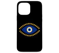 Custodia per iPhone 13 Pro Max Evil Eye in blu dorato Nazar Protezione come Radiant Boho