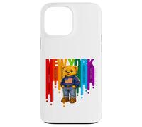 Custodia per iPhone 13 Pro Max Exceed The Limit New York Teddy Bear- Colorful NYC Boroughs