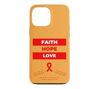 Custodia per iPhone 13 Pro Max Faith Hope Love Heart Disease Awareness Nastro rosso