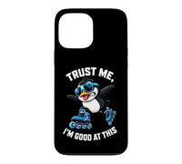 Custodia per iPhone 13 Pro Max Fantastico pinguino di pattinaggio in linea, credo di essere bravo in questo